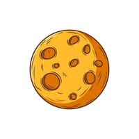 Moon cartoon illustration. Outer space object vector