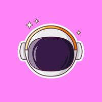 Astronaut helmet illustration in cartoon style. Space helmet flat design vector
