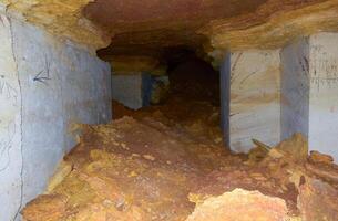 Historical inscriptions on the walls of the Odessa catacombs, historical tourist site photo
