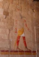 EGYPT, LUXOR - MARCH 01, 2019 archaeological site, drawings and geoglyphs on the walls of an ancient temple, the temple of Hatshepsut near Luxor in Egypt photo