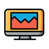 monitor icon that displays a graphic image vector