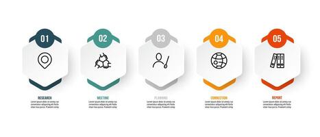 Infographic template business concept with step. vector