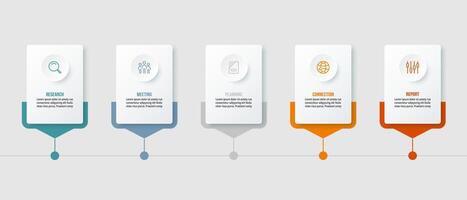 Timeline square infographic template. vector