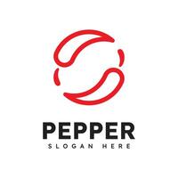 Spicy chili logo , red pepper logo icon template vector