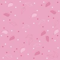 Leaves pattern. Spring print. One line stile vector