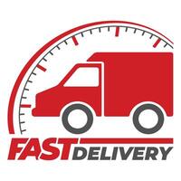 Fast delivery label design for online business vector