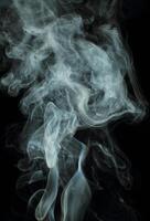 Abstract White Smoke Texture Moves on Black Background Plume of Smoke Wave Design Wallpaper. Design Element. Abstract Texture photo