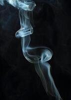 Abstract White Smoke Texture Moves on Black Background Plume of Smoke Wave Design Wallpaper. Design Element. Abstract Texture photo