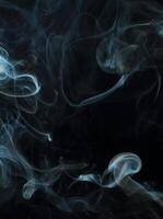 Abstract White Smoke Texture Moves on Black Background Plume of Smoke Wave Design Wallpaper. Design Element. Abstract Texture photo