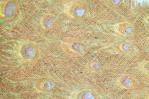 Natural Linen Material Textile Canvas Fabric Texture Background Close-up Detail of Fabric Natural Color Hemp Material Pattern Design Wallpaper. Can be Used as Background or For Graphic Design photo