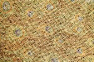 Natural Linen Material Textile Canvas Fabric Texture Background Close-up Detail of Fabric Natural Color Hemp Material Pattern Design Wallpaper. Can be Used as Background or For Graphic Design photo