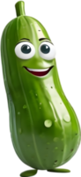 Playful Cucumber Character for Animation Projects. . png