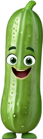 Whimsical Cucumber Character for Creative Use. . png