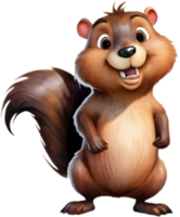 Happy Cartoon Beaver for Creative Designs. . png