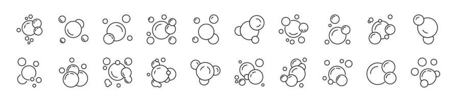 Collection of Line Icons of Foam. Suitable for books, stores, shops. Editable stroke in minimalistic outline style. Symbol for design vector