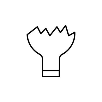 Broken Lamp Icon for Shops and Stores. Suitable for books, stores, shops. Editable stroke in minimalistic outline style. Symbol for design vector