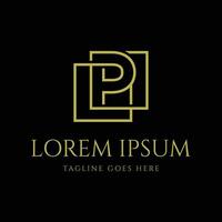 Simple Minimalist Elegant Luxury Initial Letter P Icon Symbol Illustration Design vector