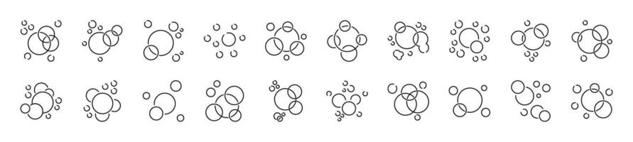 Foam Minimalistic Line Icons. Illustrations for web sites, apps, design, banners and other purposes vector