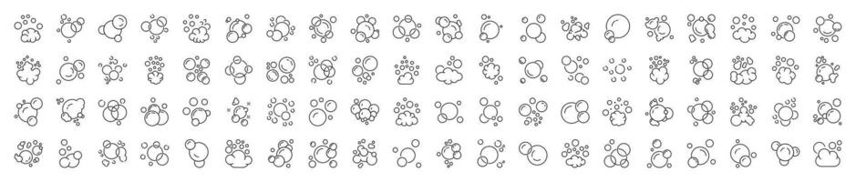 Collection of Simple Signs of Bubbles and Foam. Suitable for books, stores, shops. Editable stroke in minimalistic outline style. Symbol for design vector