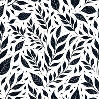 Dark Leaves Botanical Seamless Pattern vector