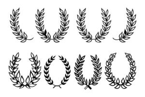 laurel wreath silhouette with white background vector