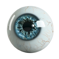 an eye with a cracked surface on a transparent background png