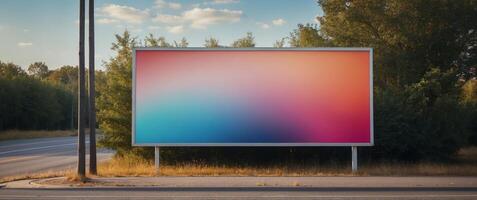 Simple empty billboard on a suburban road. photo