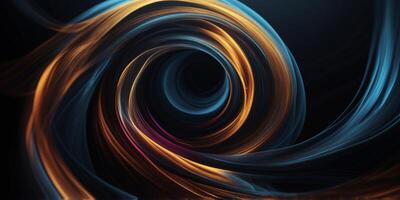 Dynamic Technology Wave in Motion Graphics on Black Background. photo
