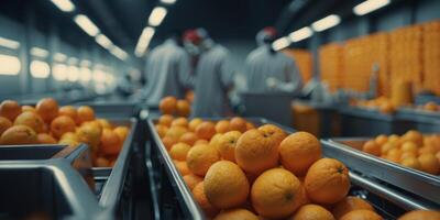 Citrus processing automated by technology. photo