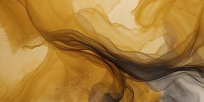 Smooth mustard yellow watercolor background for a colorful canvas. photo