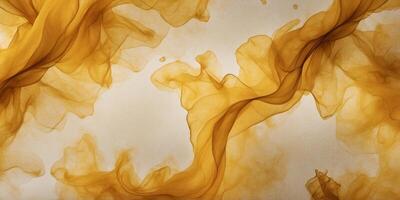 Smooth mustard yellow watercolor background for a colorful canvas. photo