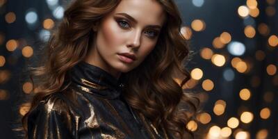 The image is being a close up of a black as well as brown surface alongside a metallic sheen. photo