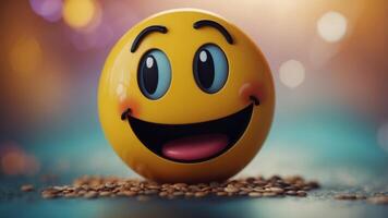 a smiley face with a question mark and a confused expression. photo