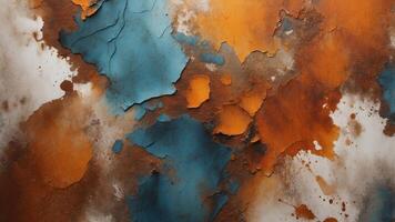 Tactile canvas of aquarelle rust for design authenticity. photo