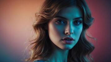 Stunning visual transition from black to azure in a gradient background. photo
