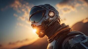 Solar energy concept with the sun in space. photo