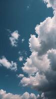 Natural blue gradient sky background with white clouds. photo
