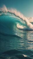 turquoise wave color Waves high wave for turquoise your desktop and wallpaper drawn in a beautiful style. photo
