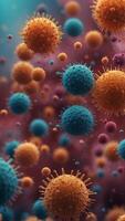 Viruses Microscopic View Background Banner. photo