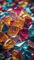 Multicolored and shiny crystal background. photo