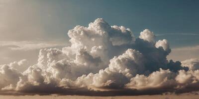 A white cloud floating in the sky on a beige background. photo