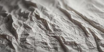 A white paper with a lot of wrinkles and creases. photo