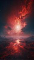 Red Sky Nebula Space Background Wallpaper in High Resolution. photo
