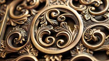 In contrast the following image features a vent made from shiny brass with a vintage design featuring intricate swirls and details photo