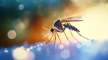 Microscopic image of a mosquito ped in a mosquito net, symbolizing the prevention of malaria through relief efforts. photo