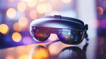 Closeup of a virtual reality motion sensor, tracking the users movements as they explore a new virtual landscape. photo