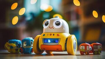 Detailed image of an AIenabled toy that engages kids in language learning through fun and engaging activities. photo