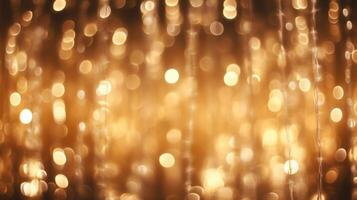 Closeup of a multitude of tiny light bulbs flickering in sync, creating a shimmering curtain of light. photo