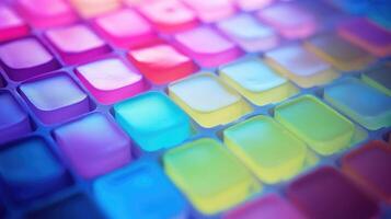 Closeup of a digital color palette, with an array of pastel and neon hues selected for the artists latest creation. photo