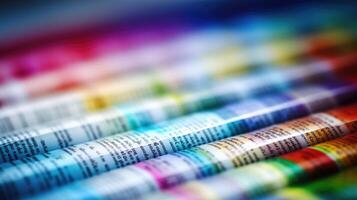 Closeup of a colorful index page in a digital textbook. photo